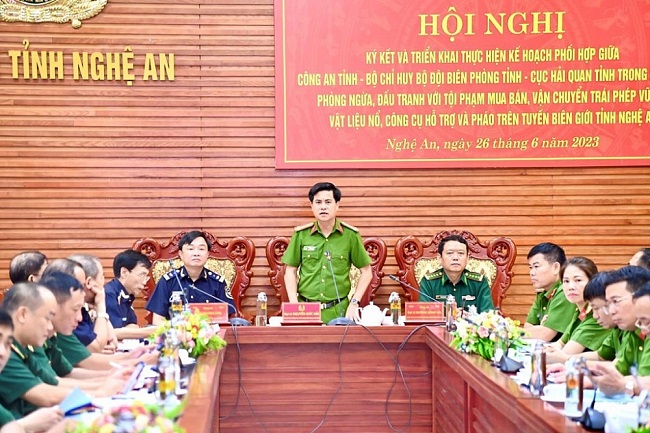 Nghệ An: Hội nghị ký kết kế hoạch đấu tranh với tội phạm của Cục Hải Quan, Công an tỉnh Nghệ An và Bộ chỉ huy Bộ đội Biên phòng tỉnh Nghệ An